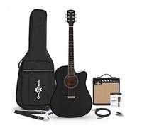 Dreadnought Cutaway Electro Acoustic Guitar Black 15W Acoustic Amp & Accessory Pack