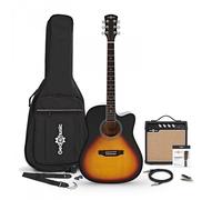 Dreadnought Cutaway Electro Acoustic Guitar Sunburst 15W Acoustic Amp & Accessory Pack
