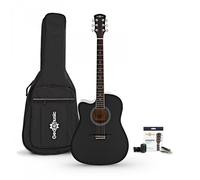Dreadnought Cutaway Left Handed Electro Acoustic Guitar & Accessory Pack by Gear4music Black