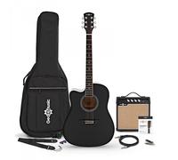 Dreadnought Cutaway Left Handed Electro Acoustic Guitar Black 15W Acoustic Amp & Accessory Pack