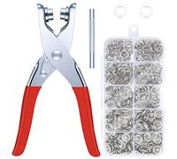Dreafly 100PCS Press Studs Kit Sewing Free Buttons Set with Metal Hand Pressure Pliers Tool, Five-Claw Buckle Punch Pliers, Ring Button Poppers Snaps for Clothing Crafting, Leather, Jeans, Bags