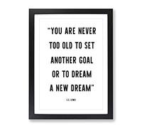 Dream A New Dream Typography Quote Framed Print | A4 Black Framed Wall Art | Ready to Hang | Modern Positive Affirmations Picture | Living Room Bedroom Lounge Office