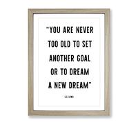 Dream A New Dream Typography Quote Framed Wall Art Print, Ready to Hang Picture for Living Room Bedroom Home Office Décor, Oak A2 (64 x 46 cm)