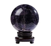 Dream Amethyst Crystal Ball with Stand Crystals Sphere Polished Quartz Stone for, Divination, Witchcraft,7cm/2.7in