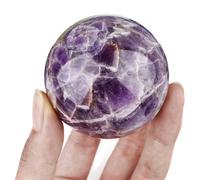 Dream Amethyst Crystal Sphere Ball Purple Decorative Prop Ornament for Feng Shui Divination Fortune Telling Tabletop Fountain Decoration,6~6.5cm Gemstone Stone