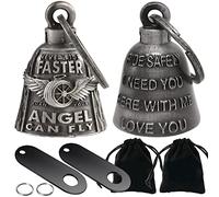 Dream Apparel 2 Pack Motorcycle Bells Guardian Angel for Biker Rider Men Women Ride Riding with Hangers, Drive Away Gremlins, Wing Wheel + Ride Safely & I Need You & Love You, One size