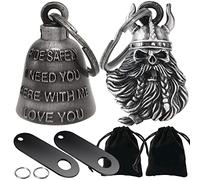 Dream Apparel 2 Pack Motorcycle Bells Guardian Angel for Biker Rider Men Women Ride Riding with Hangers, Drive Away Gremlins, Ride Safely + Viking Skull W/ Helmet, One size