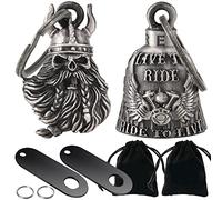 Dream Apparel 2 Pack Motorcycle Bells Guardian Angel for Biker Rider Men Women Ride Riding with Hangers, Drive Away Gremlins, Viking Skull + Live to Ride & Ride to Live, One size