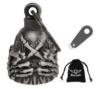 Dream Apparel Motorcycle Bell for Biker US Flag Riding Bell Guardian Bells Motorcycle Accessory or Keychain for Luck, With Bag Gift Box (Skeleton Hand Finger)