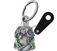 Dream Apparel Motorcycle Bell Guardian Angel Drive Away Gremlin, Biker Bell for Men Women Rider Riding, Good Luck Gift, Purple Rose, One Size, Personalized,riding