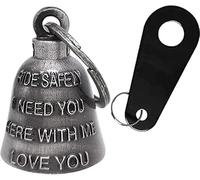 Dream Apparel Motorcycle Bell w/Hanger Biker Bell Motorcycle Accessories For Good Luck Safe Riding Luck Key Chain Bell, Ride Safely&i Need You Here With Me&love U, Large