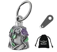 Dream Apparel Motorcycle bells for bikers,Heart rose rider bells key chain angel bell with hanger