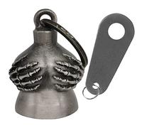 Dream Apparel Motorcycle Biker Bell W/ Hanger, Keychain for Luck, Silver
