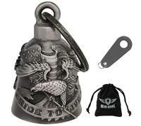 Dream Apparel motorcycle ride bell for bikers,heavy spirit bells accessory and key chain for luck, Ride to Live, Large