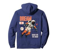 Dream Astronaut Floating Space Moon Retro Graphic Pullover Hoodie