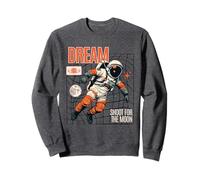 Dream Astronaut Floating Space Moon Retro Graphic Sweatshirt
