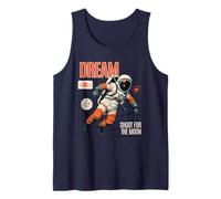 Dream Astronaut Floating Space Moon Retro Graphic Tank Top