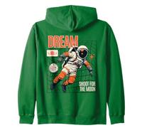 Dream Astronaut Floating Space Moon Retro Graphic Zip Hoodie