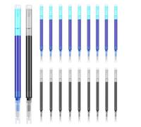 Dream Aurora 20 Pack Erasable Pen Refills,1 mm Gel Ink Refills Compatible with Pilot Frixion Pens,Medium Fine Point for Writing Planner and Crossword Puzzles(Black, Blue)