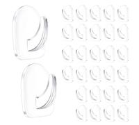 Dream Aurora 30 Pieces Clear Self Adhesive Hooks for Hanging, Transparent Reusable Sticky Hooks,Small Acrylic Heavy Duty Sticky Hangers with Non Marking Sticker for Kitchen Bathroom Bedroom Office