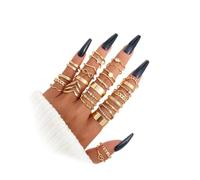 Dream Aurora 30pcs Gold Ring Set for Women, Stacking Knuckle Rings, Dainty Cubic Zirconia Crystal Rings, Ladies Gold Ring Set for Valentine's Day, Birthday Parties