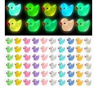 Dream Aurora 60 Pack Mini Ducks,Tiny Little Ducks Figures,Mini Resin Ducks Luminous Small Ducks Miniature Ducks for Fairy Garden Aquarium Landscape Dollhouse Ornament Diy Craft