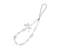 Dream Aurora Beaded Bracelet Strap,Crystal Bow Charm Wrist Strap,Anti-Lost Cute Phone Lanyard Chain,Mobile Phone Charm Accessories for Girls Women