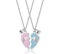 Dream Aurora BFF Necklace for 2,Best Friend Necklaces with Heart shape Unicorn Pendant Matching Friendship Necklaces Girl Gifts Kids Jewellery for Women Graduation Birthday Christmas Valentines Gifts