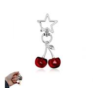 Dream Aurora Cute Cherry Bag Charms Purse Charms Keychain with Star Keyring,Sweet Aesthetic Y2K Accessory Kawaii Car Cherry Keychian for Women Valentine Bag Gifts for Women,Red