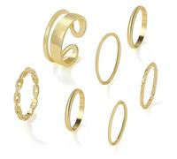 Dream Aurora Gold Rings Set for Women,Simple Knuckle Rings Women Gold,Vintage Stackable Joint Finger Midi Rings Dainty Cute Rings Pack Jewelry for Valentine's Day,Birthday Parties