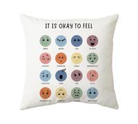 Dream Aurora Inspirational Quote Throw Pillow Cover, 18x18'' Calming Corner Cushion Cover, Mental Health Pillowcase Decor for Home Playroom School Psychology Therapist Office