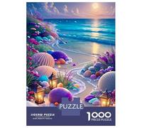 Dream Beach 1000 Piece Jigsaw Puzzle for Adults Sunset Landscape Puzzle Game for Family Relaxing Focus Home Decor 38x26cm/1000pcs