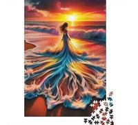 Dream Beach 1000 Piece Sunset Paper Jigsaw Puzzle for Adults Mind Challenge Art Decor Stress Relief Educational Ocean Scene 52x38cm/1000pcs