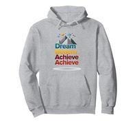 Dream Beliem Achieve Inspirational Mountain Success Pullover Hoodie, Adult Unisex, Heather Grey, XL