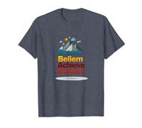 Dream Beliem Achieve Inspirational Mountain Success T-Shirt, Men, Heather Blue, L