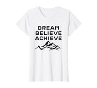 Dream, Believe, Achieve: Value Graphic T-Shirt, Women, White, S