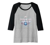 Dream Big 2037 Graduation Futuristic Celebration Raglan Baseball Tee, Women, Black/Athletic Heather, L