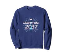 Dream Big 2037 Graduation Futuristic Celebration Sweatshirt, Adult Unisex, Navy, L