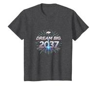 Dream Big 2037 Graduation Futuristic Celebration T-Shirt, Kids, Dark Heather Grey, 10 Years