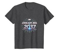 Dream Big 2037 Graduation Futuristic Celebration T-Shirt, Kids, Dark Heather Grey, 6 Years