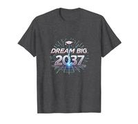 Dream Big 2037 Graduation Futuristic Celebration T-Shirt, Men, Dark Heather Grey, L