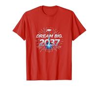 Dream Big 2037 Graduation Futuristic Celebration T-Shirt, Men, Red, M