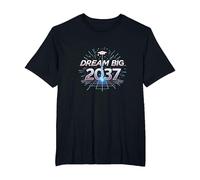 Dream Big 2037 Graduation Futuristic Celebration T-Shirt, Men's Big and Tall, Black, 4X Tall