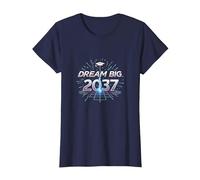 Dream Big 2037 Graduation Futuristic Celebration T-Shirt, Women, Navy, L