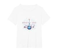 Dream Big 2037 Graduation Futuristic Celebration T-Shirt, Women's Plus, White, 1X