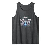 Dream Big 2037 Graduation Futuristic Celebration Tank Top, Men, Dark Heather Grey, L