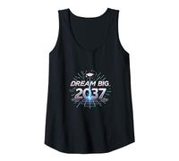 Dream Big 2037 Graduation Futuristic Celebration Tank Top, Women, Black, L