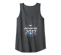 Dream Big 2037 Graduation Futuristic Celebration Tank Top, Women, Dark Heather Grey, L