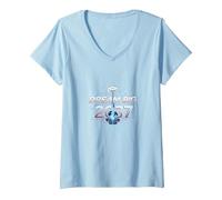 Dream Big 2037 Graduation Futuristic Celebration V-Neck T-Shirt, Women, Baby Blue, L