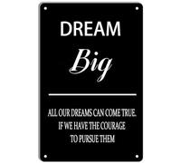 Dream Big Art Poster Wall Decor Vintage Metal Sign Motivational Quotes Rustic Tin Signs Metal Decor For Home Kitchen Bar Room Garage Man Cave Decor Retro Metal Tin Sign 8X12 Inches